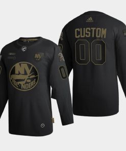Custom New York Islanders 2020 Veterans Day Black Jersey