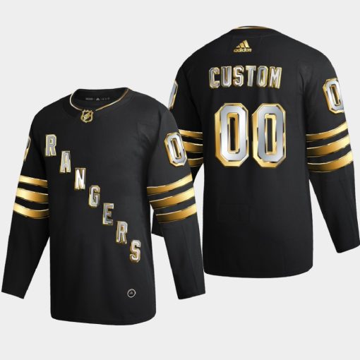 Custom New York Rangers 2020-21 Golden Edition Limited Jersey Black