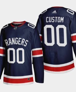 Custom New York Rangers 2021 Season Reverse Retro Navy Jersey