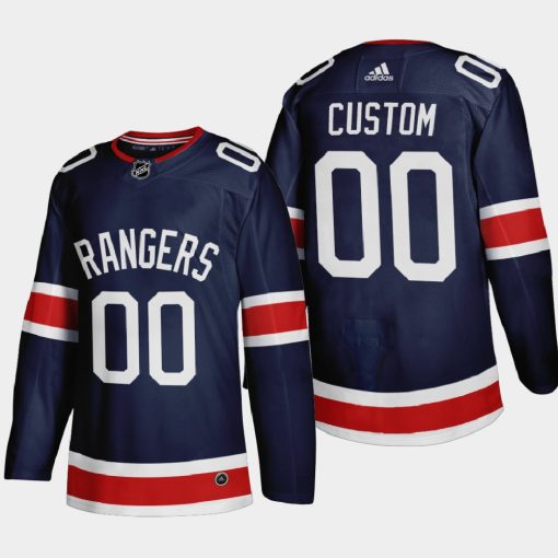 Custom New York Rangers 2021 Season Reverse Retro Navy Jersey