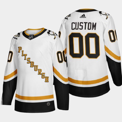 Custom Pittsburgh Penguins 2021 Season Reverse Retro Fourth White Jersey