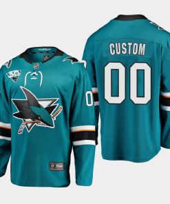 Custom San Jose Sharks 2021 Season Reverse Retro 30th Anniversary Home Teal Jersey