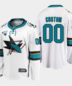 Custom San Jose Sharks 2021 Season Reverse Retro 30th Anniversary White Jersey
