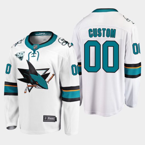 Custom San Jose Sharks 2021 Season Reverse Retro 30th Anniversary White Jersey