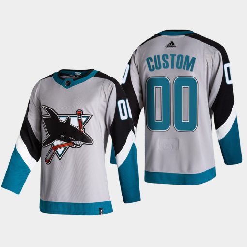 Custom San Jose Sharks 2021 Season Reverse Retro Special Edition Grey Jersey