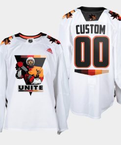 Custom San Jose Sharks Terry Smith Unite Special Warmup White Jersey