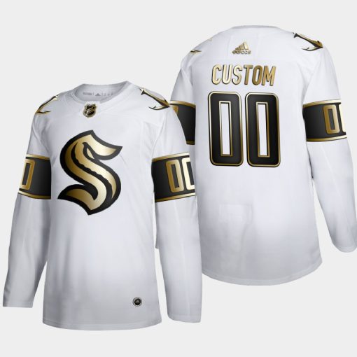 Custom Seattle Kraken Golden Edition White Limited Jersey