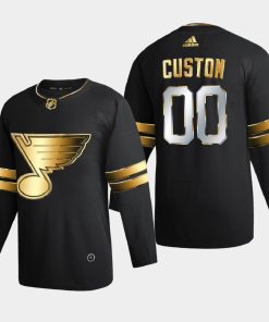 Custom St Louis Blues 2020-21 Golden Edition Limited Jersey Black