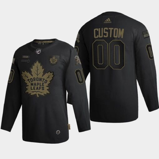 Custom Toronto Maple Leafs 2020 Veterans Day Black Jersey