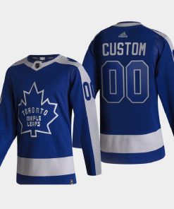 Custom Toronto Maple Leafs 2021 Season Reverse Retro Special Edition Blue Jersey