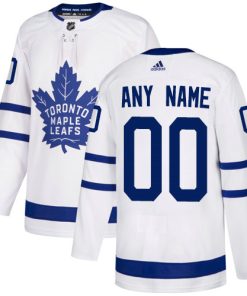 Custom Men Toronto Maple Leafs White Away Jersey