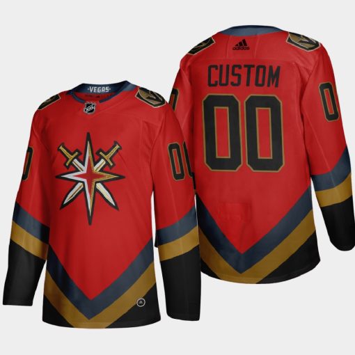 Custom Vegas Golden Knights 2021 Season Reverse Retro Fourth Red Jersey