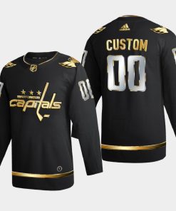 Custom Washington Capitals 2020-21 Golden Limited Edition Jersey Black