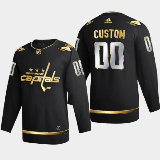 Custom Washington Capitals 2020-21 Golden Limited Edition Jersey Black