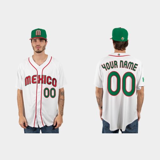 Custom Mexico Baseball 2023 World Baseball Classic Jersey White