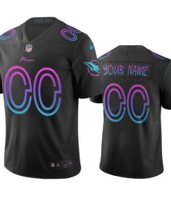 Custom Miami Dolphins Black Vapor Limited City Edition Jersey