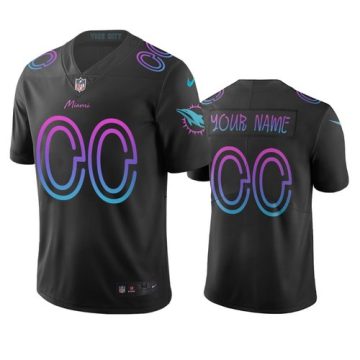 Custom Miami Dolphins Black Vapor Limited City Edition Jersey