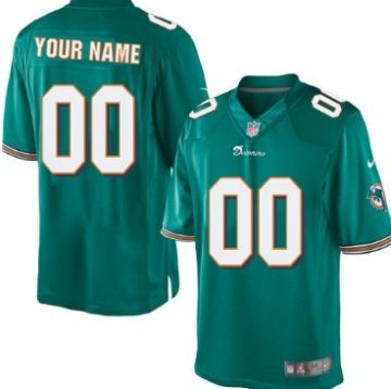 Custom Miami Dolphins Green Limited Jersey