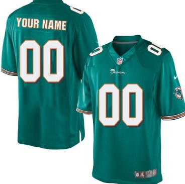 Custom Miami Dolphins Green Limited Jersey - Heretro.com