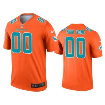 Custom Miami Dolphins Orange Inverted Legend Jersey