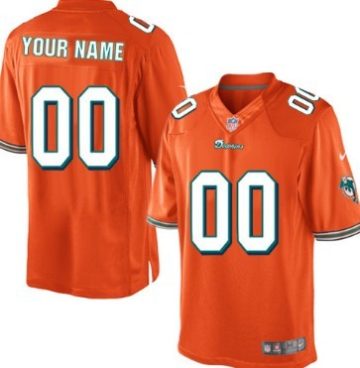 Custom Miami Dolphins Orange Limited Jersey