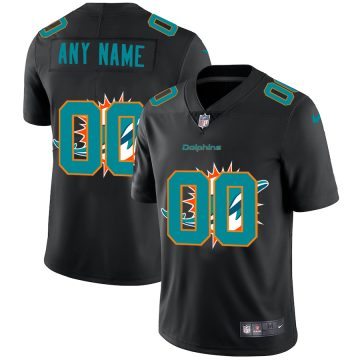 Custom Miami Dolphins Team Logo Dual Overlap Limited Jersey Black