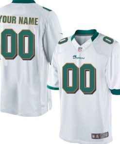 Custom Miami Dolphins White Limited Jersey