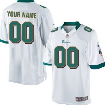 Custom Miami Dolphins White Limited Jersey