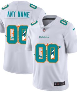 Custom Miami Dolphins White Team Big Logo Vapor Untouchable Limited Jersey