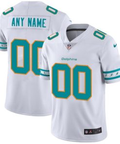 Custom Miami Dolphins White Team Logo Vapor Limited Jersey