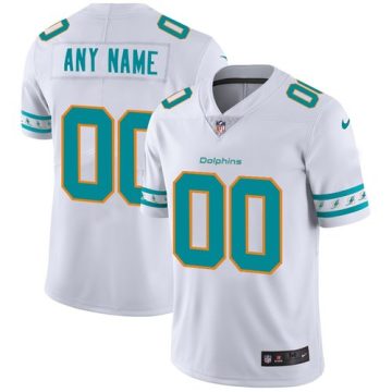 Custom Miami Dolphins White Team Logo Vapor Limited Jersey