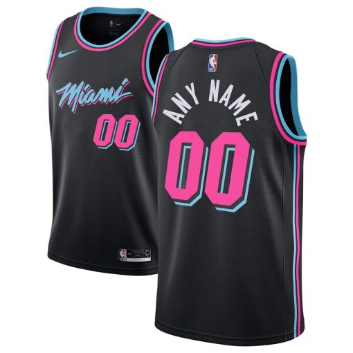 Custom Miami Heat Black 2018-19 Swingman City Edition Jersey