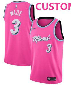Custom Miami Heat Pink 2018-19 Swingman Earned Edition Jersey