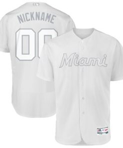 Custom Miami Marlins 2019 Players' Weekend Flex Base Roster White Jersey