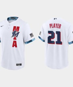 Custom Miami Marlins 2021 All-star Game Cool Base Jersey White