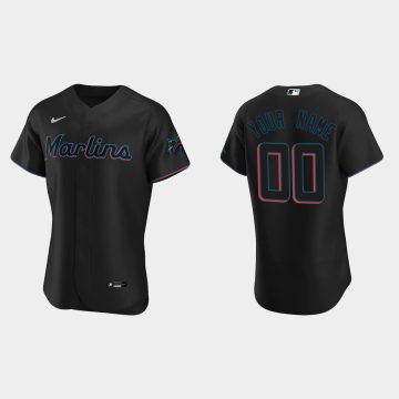 Custom Miami Marlins Black Flex Base 2020 Alternate Jersey