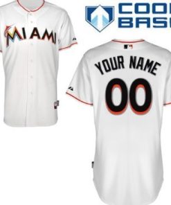 Custom Miami Marlins White Jersey