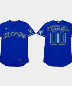 Custom Milwaukee Brewers 2021 Players' Weekend Nickname Jersey Royal