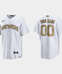 Custom Milwaukee Brewers 2022 All-star Game Cool Base Jersey White