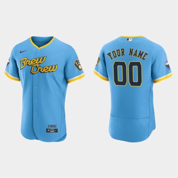 Custom Milwaukee Brewers 2022 City Connect Flex Base Jersey Powder Blue