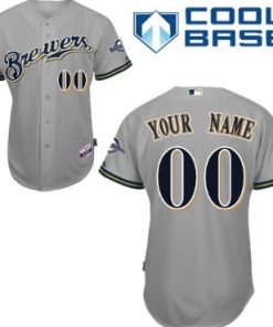 Custom Milwaukee Brewers Gray Jersey