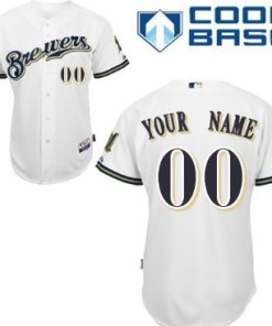 Custom Milwaukee Brewers White Jersey