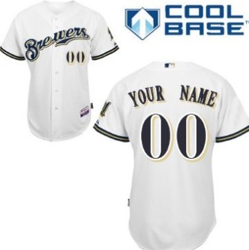 Custom Milwaukee Brewers White Jersey