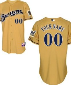 Custom Milwaukee Brewers Yellow Jersey