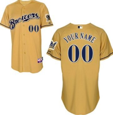 Custom Milwaukee Brewers Yellow Jersey