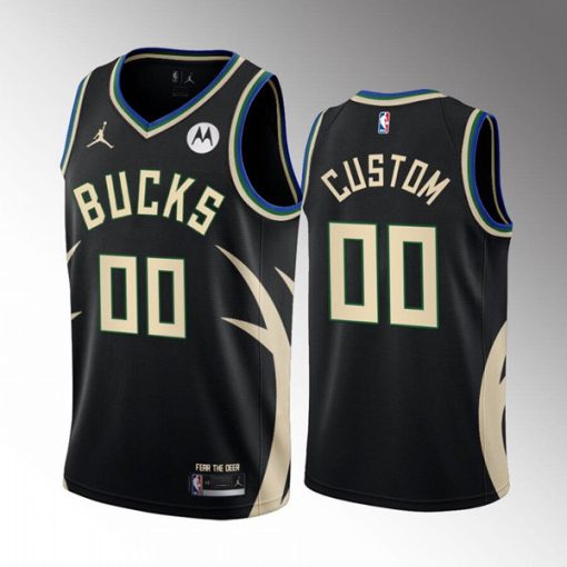 Custom Milwaukee Bucks Active Player Black Stitched Basketball Jersey