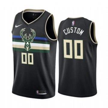 Custom Milwaukee Bucks Black 2019-20 Statement Edition Nba Jersey