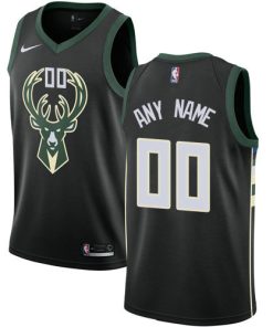 Custom Milwaukee Bucks Swingman Black Alternate Statement Edition Jersey