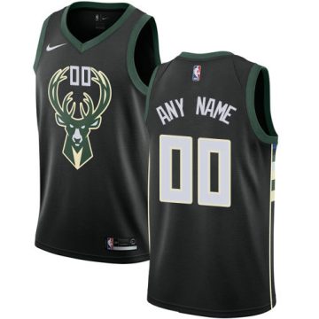 Custom Milwaukee Bucks Swingman Black Alternate Statement Edition Jersey