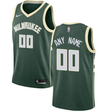 Custom Milwaukee Bucks Swingman Green Road Icon Edition Jersey